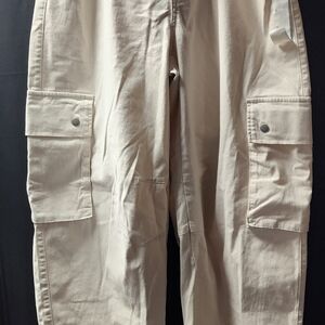 Women's Wide Leg Beige Cargo Pants